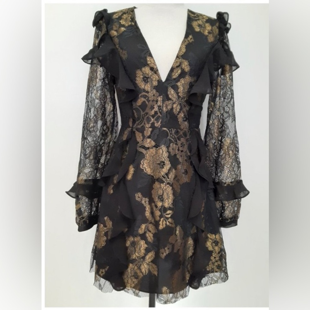 For Love & Lemons Bumble Long Sleeve Ruffle Dress NWT Size S - Picture 12 of 12